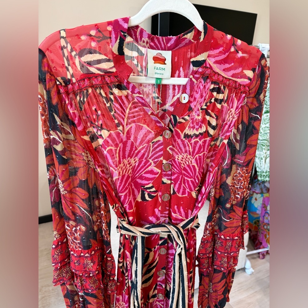 Farm Rio: Mixed Floral Prints Long Sleeve
Maxi Dress / Mty - Picture 7 of 13